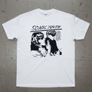 90s Indie Rock Graphic T-Shirt – Black and White Alternative Art Tee